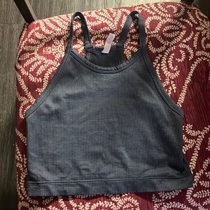 Dark Blue Crop Tank Top